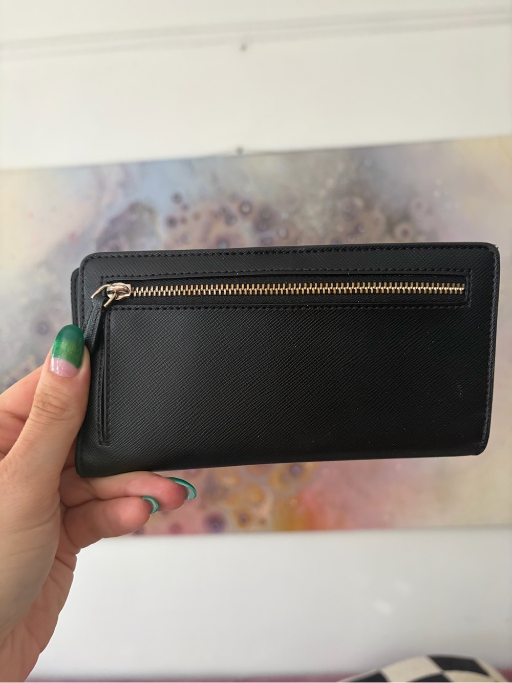 kate spade black leather bifold wallet - Picture 5 of 6